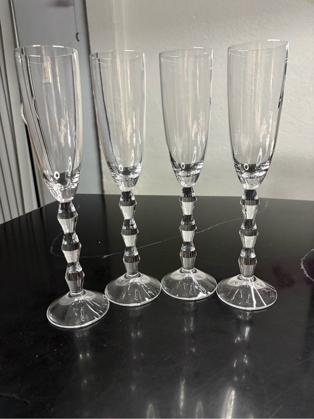 Lenox champagne flutes “Carat” pattern